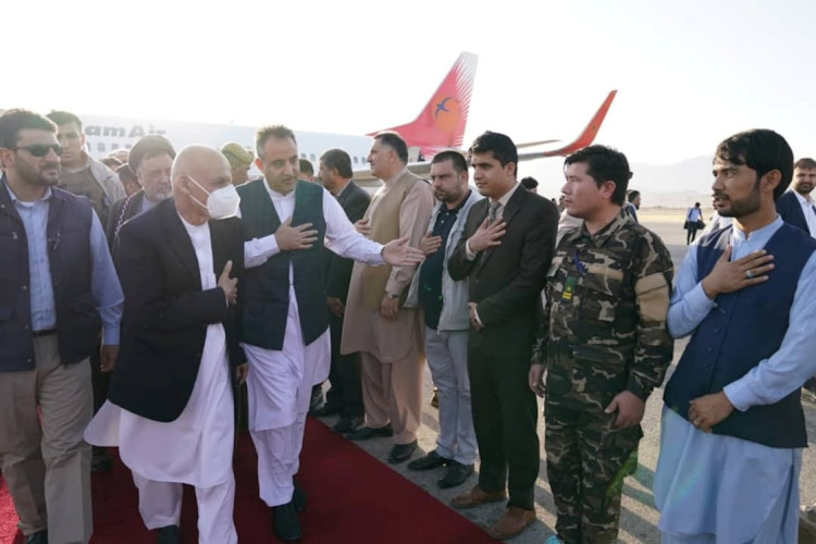 Afghanistan president Ashraf Ghani arrives in Mazar-i-Sharif to check the security situation of the northern provinces, Afghanistan August 11, 2021.