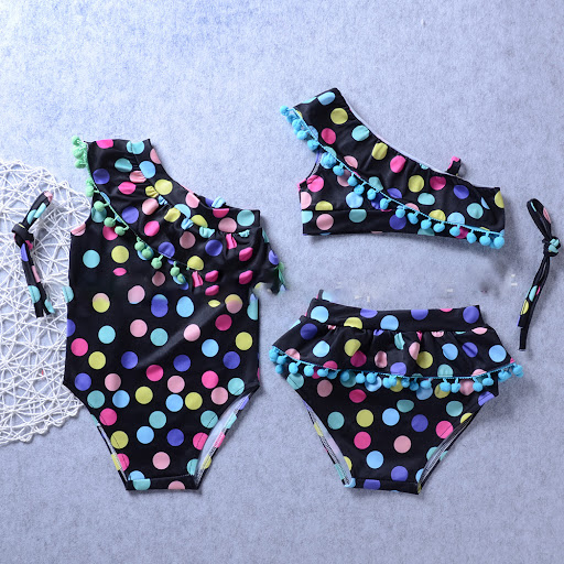 Title 5, Pudcoco Girl Swimsuit Cute Polka Dot Tankini Bi...