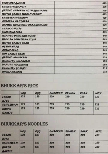 House Of Bhukkar's menu 