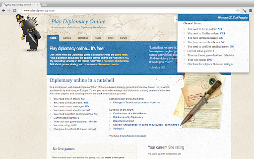 PlayDiplomacy for Google Chrome™