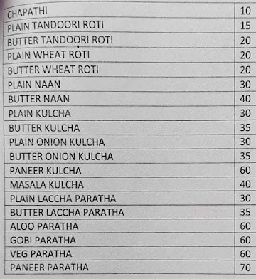 New Christy Hotel menu 