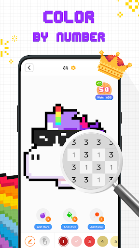 Screenshot Tap Color by Number: Pixel Art