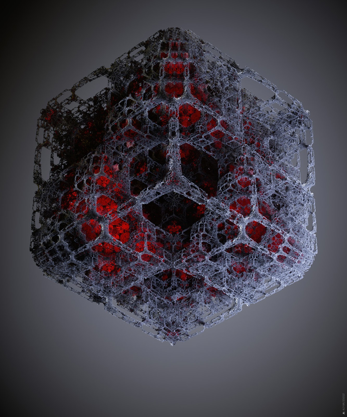 geometric Procedural 3D abstract cinema 4d color complex dark fractals particles