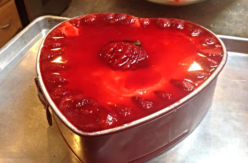 VALENTINE'S DAY TWO LAYER CHEESECAKE W/GLAZE