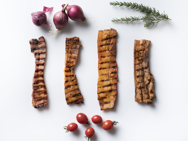 From left: marinated pork rashers from Pick n Pay, Checkers, Spar and Food Lover's Market.