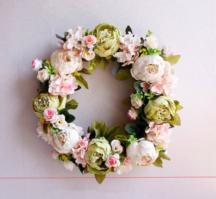 Title 2, Couronne de simulation de pivoines Décoration f...