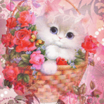 Cover Image of डाउनलोड Cat In Floral Basket Live Wall 4.1 APK