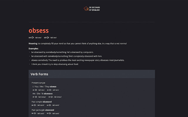 30 Seconds Of English chrome extension
