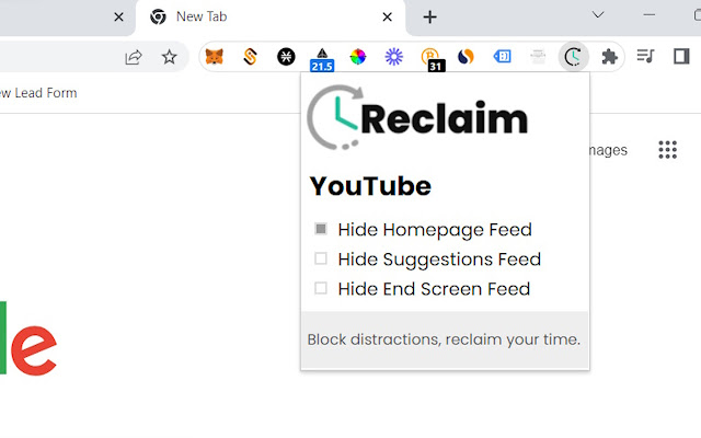 Reclaim - Block Distractions, Regain Focus - Chrome Web Store