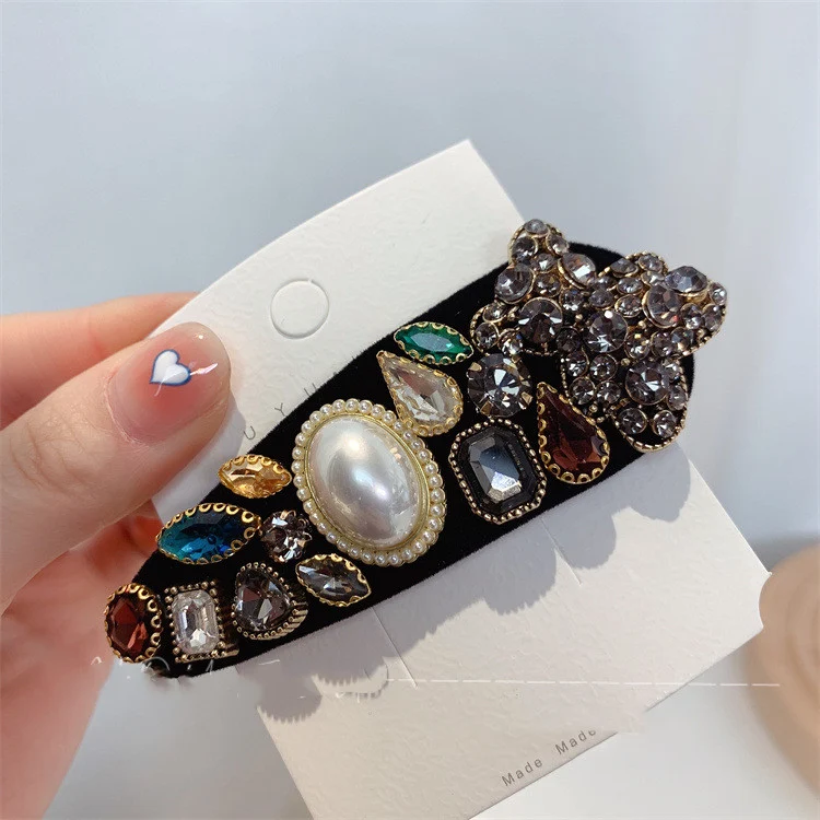 Title 3, Vintage Haarspange mit Barockperle und farbigem...