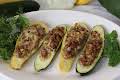 Sausage Stuffed Zucchini And Yellow Squash Boats