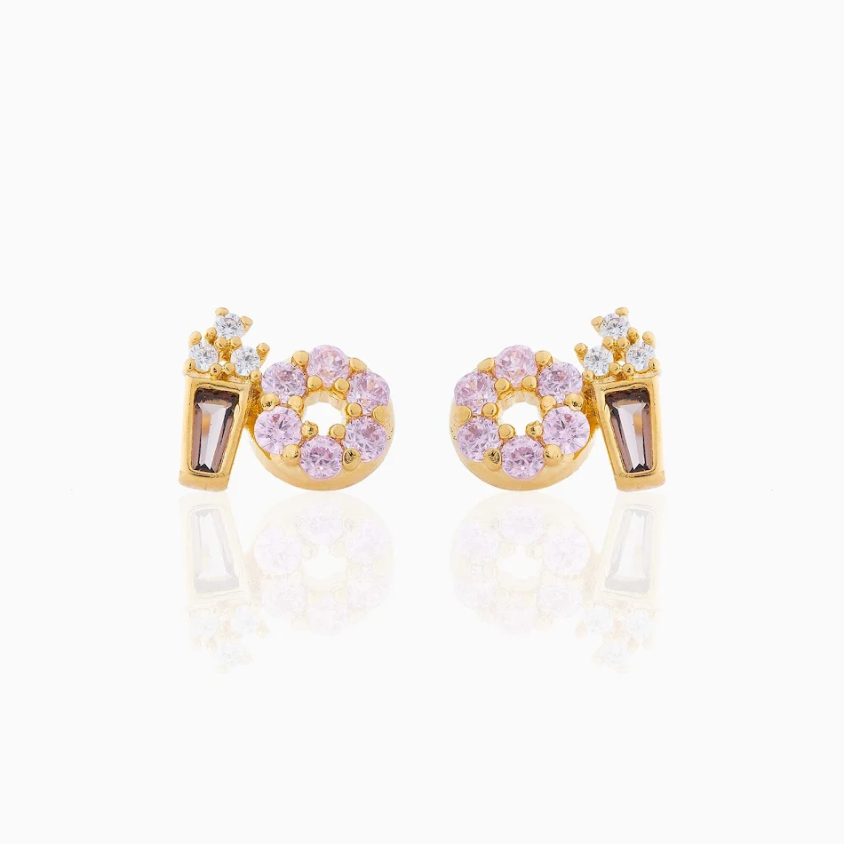 Boucles d'oreilles puces série Fruit Hamburger en or véritable 18 carats, préservant la couleur. Style unique et durable pour femmes.
