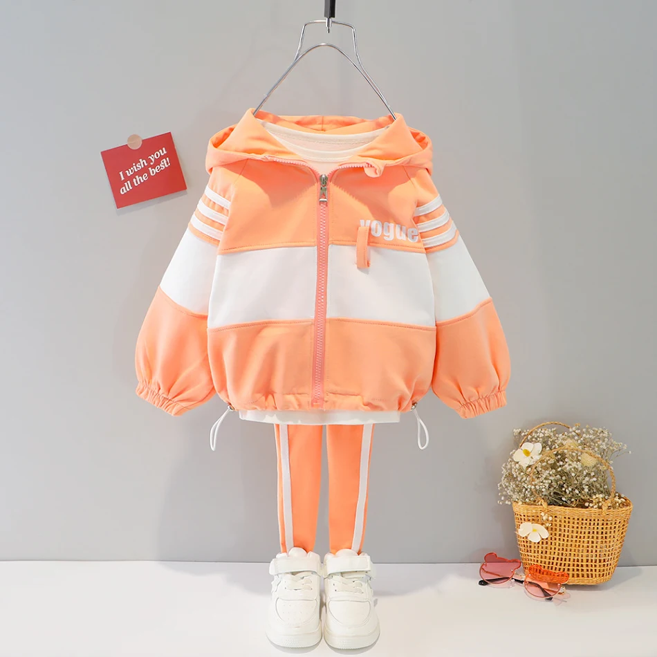 Sportpak met lange mouwen voor meisjes, Koreaanse stijl voor baby's, comfortabel en modieus voor activiteiten en spelen, perfect voor een casual dagelijkse look.