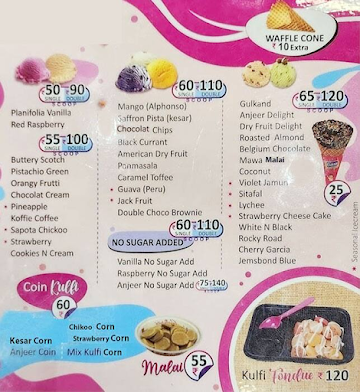 Cream Chills Ice Cream & More menu 