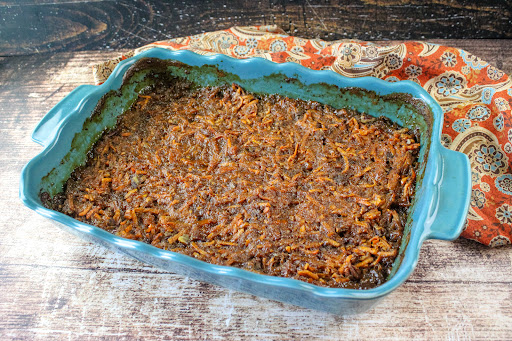The Best Ever Sweet Potato Pudding ready to serve.