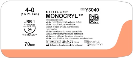 Monocryl 4/0 JRB-1 VB 70cm Y3040H