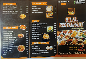 Bilal Restaurant menu 