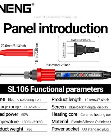 ANENG SL106 Electric Soldering Irons US/EU Plug professio... - 3