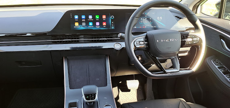 The modern and minimalist interior is heavily digitised, including dual 10.25-inch screens that act as the infotainment touchscreen and driver display. Picture: DENIS DROPPA