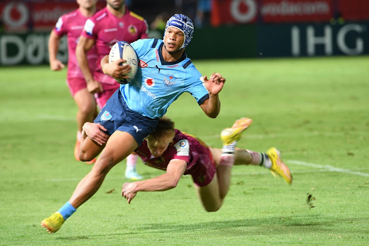 Bulls star Kurt-Lee Arendse during the Heineken Champions Cup match against Exeter Chiefs at Loftus Versfeld on January 14 2023.