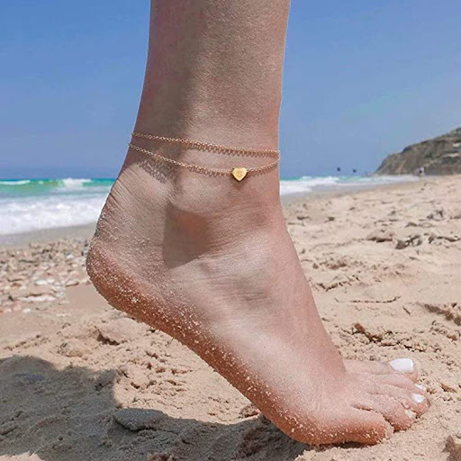 Title 6, Summer Beach Love Letter Pendant Anklet, a char...