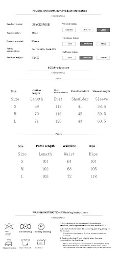 Title 1, Striped Comfortable Soft Long-sleeved Trousers ...
