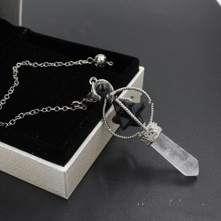 Pendule Merkaba en Pierres Précieuses Naturelles Cristaux de Guérison pour l'équilibre énergétique et le bien-être.