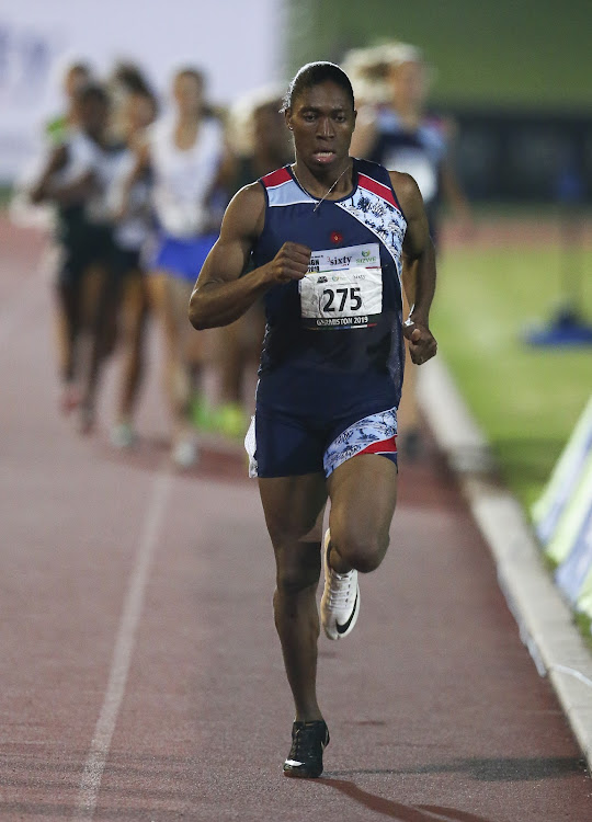 Caster Semenya of AGN in the women's 1500m final during Day 2 of the 2019 Sizwe Medical Fund & 3SixtyLife ASA Senior Track & Field and Combined Events Championships at the Germiston Athletics Stadium on April 26, 2019 in Johannesburg, South Africa.