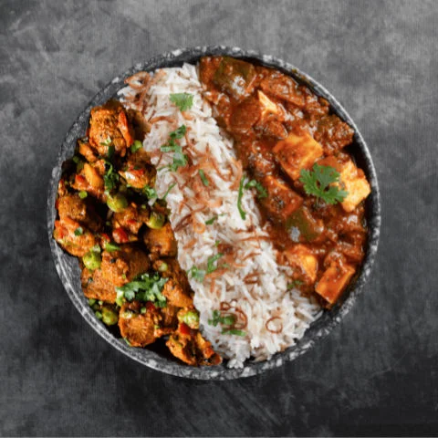 Kadhai Paneer, Soya Masala Sabzi & Jeera Pulao