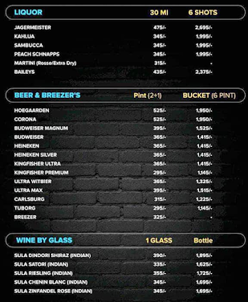 Walkman Bar menu 