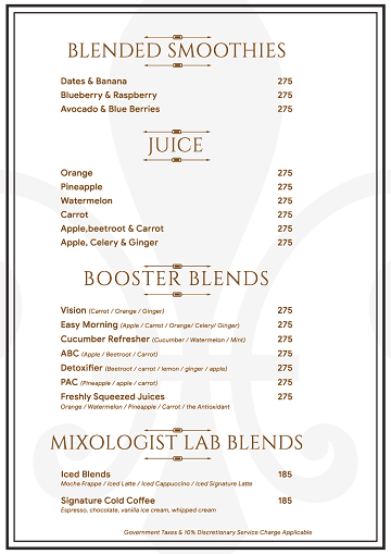 Cafe Noir menu 