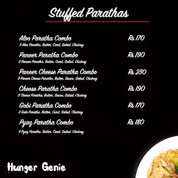 Hunger Genie menu 