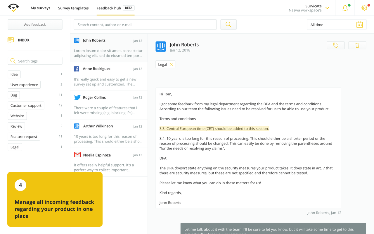 Survicate Feedback Hub Preview image 6