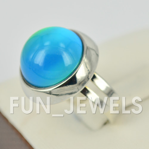 Trendy Round Dome Shape Mood Ring Multi Colored Change Retro Free Color ...