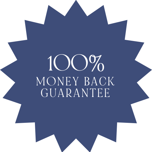 100% money back guarantee badge