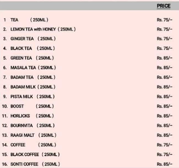 Bangarpet Chats And Tea Point menu 