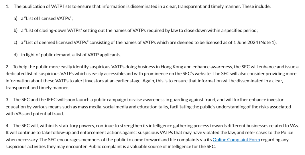 New Measures by SFC. 