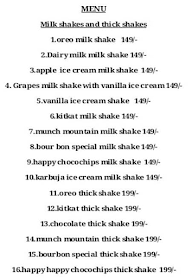 Milk Shakes And More menu 1