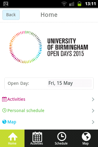 UoB Open Day Application