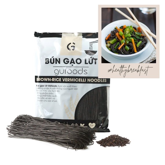 Bún Gạo Lứt Ăn Kiêng Gufoods (Huyết Rồng/Đen) - Giảm Cân, Thực Dưỡng, Eat Clean (250G/500G)