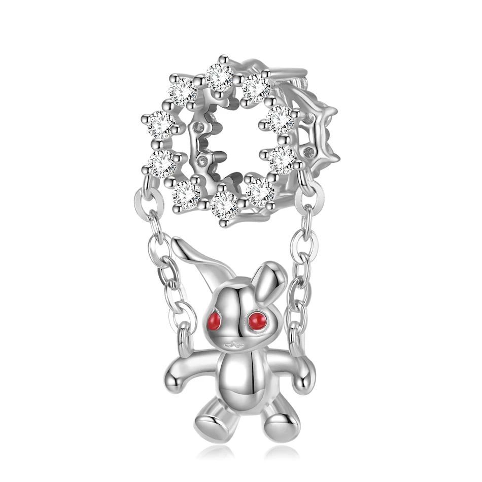 Perles de Lapin Originales Style Ins Argent S925 DIY pour Bracelet, Accessoires de Bijoux à Faire Soi-Même, Personnalisez vos Créations.