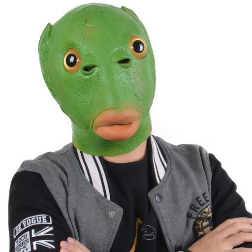 Title 4, Groene Murloc latex hoofddeksel. Word een groen...