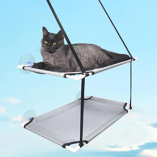 Cat Bed Window Mounted Cat Hammock Bed Pet Seat Super Suction Cup Hanging Lounger Soft Warm Bed for Cats Small Dogs Rabb