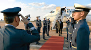 President Cyril Ramaphosa and First Lady Dr Tshepo Motsepe arrive in Brasilia,  Brazil,  for the 11th Brics Summit. / Kopano Tlape/ GCIS