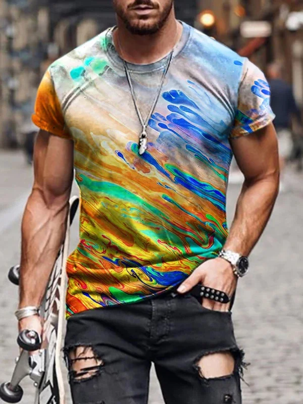 Men's Fashion Printing Series Simple T-shirt
