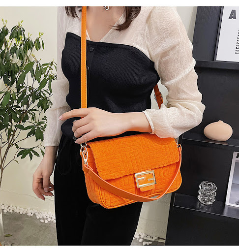 Title 12, Fashion Solid Color Hand-held One-shoulder Diag...