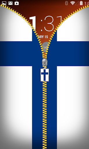 Finland Flag Zipper Lockscreen