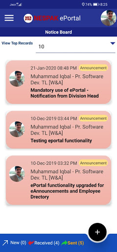 Screenshot NESPAK ePortal