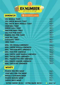 Ek Number Sandwich menu 3