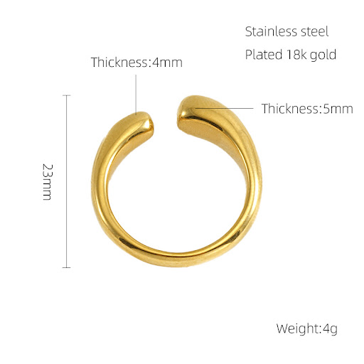 Title 1, New Stainless Steel Adjustable Irregular Ring E...